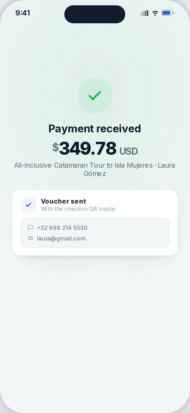 Payment received and voucher sent