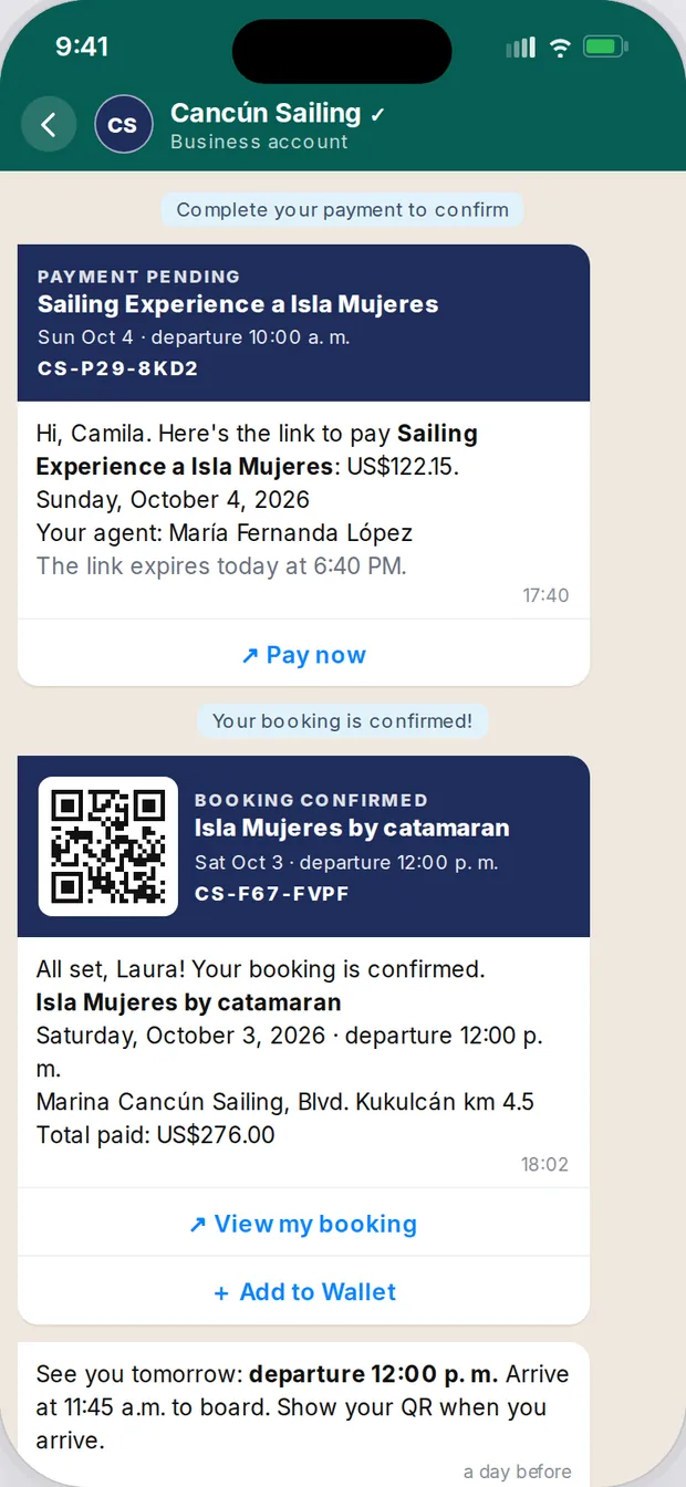 Cancún Sailing on WhatsApp