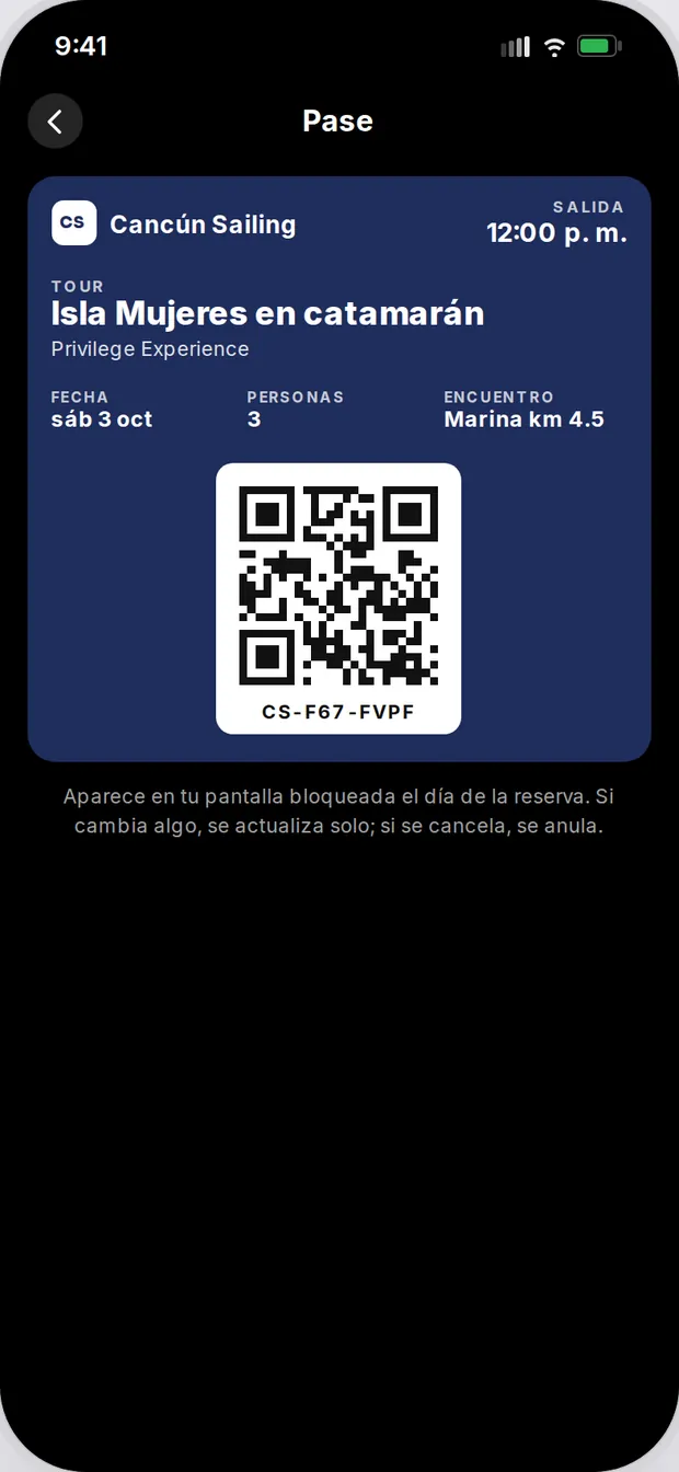 Pase en Apple Wallet