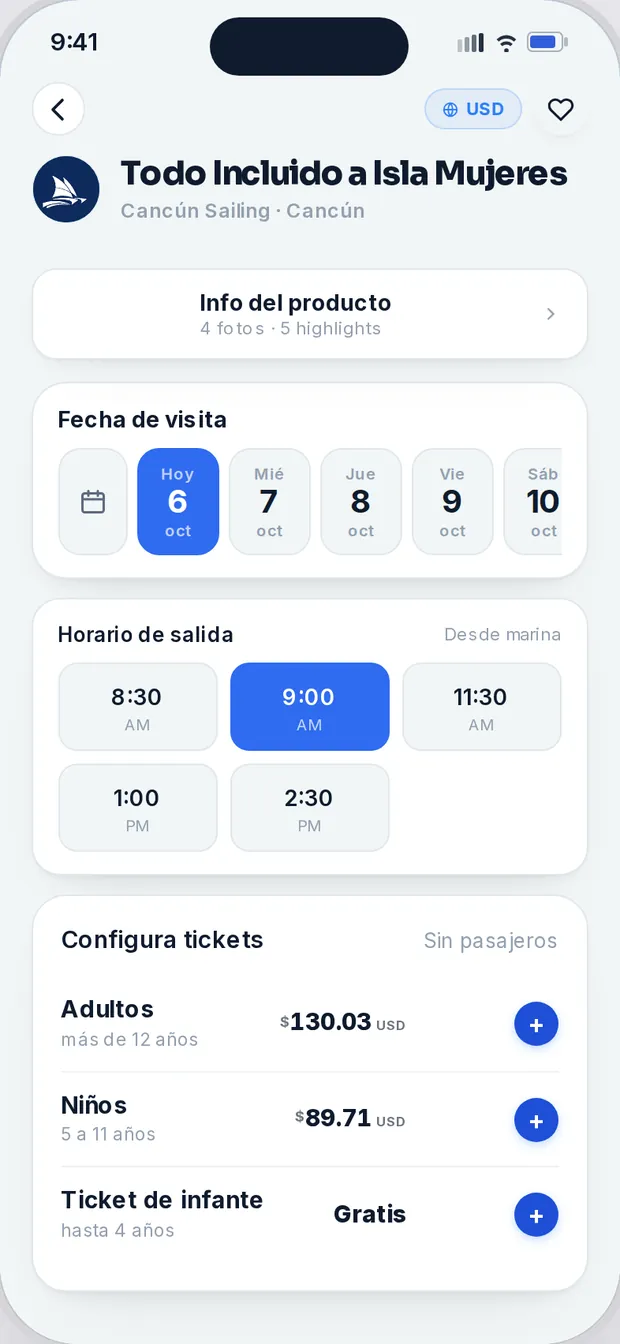 Ficha del Tour Todo Incluido con 2 adultos y 1 menor