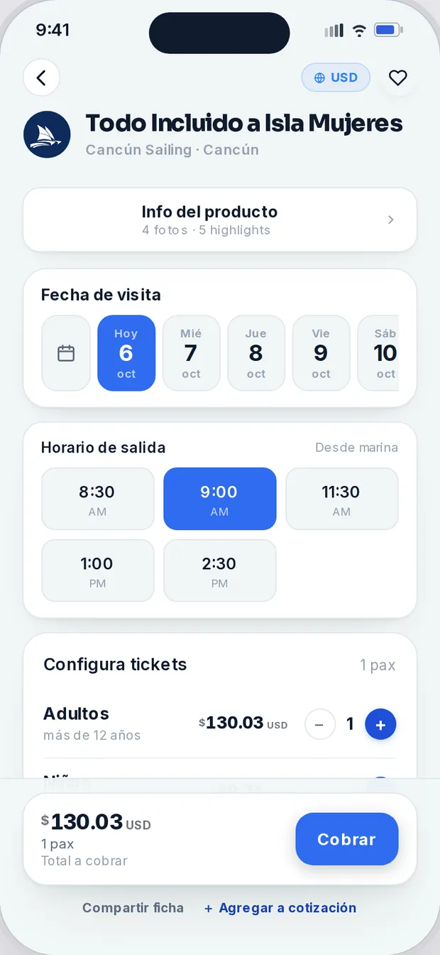 Ficha del Tour Todo Incluido con 2 adultos y 1 menor