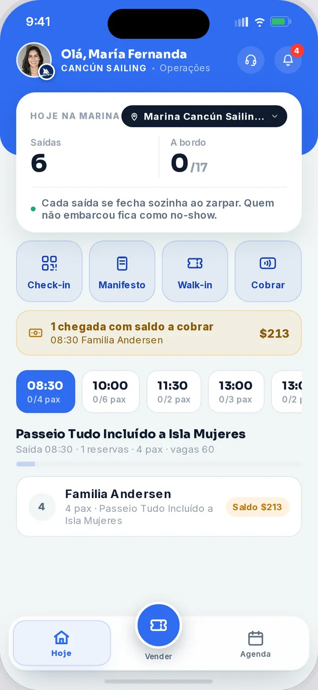 Vê quem chega em cada saída