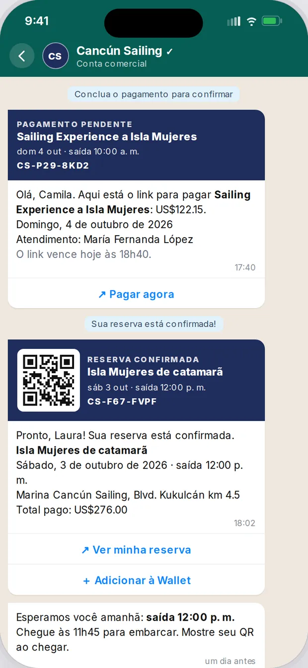 WhatsApp da Cancún Sailing